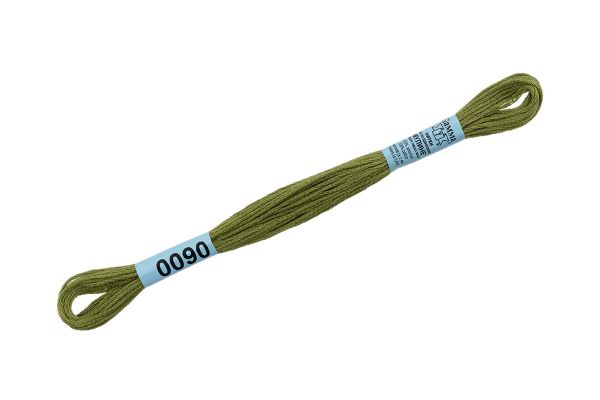 Мулине Gamma 100% хлопок, цв.0090 св-хаки, 24 мотка по 8 метров