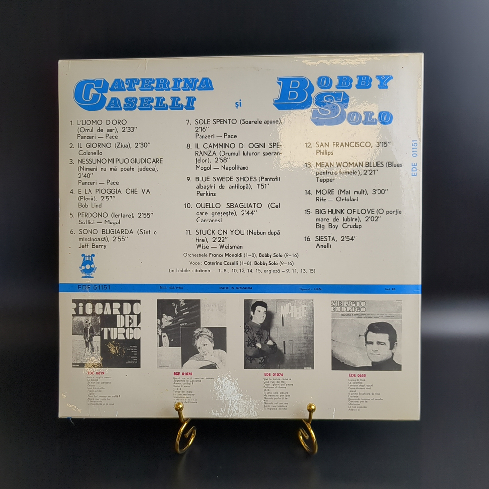 LP Caterina Caselli / Bobby Solo. Виниловая пластинка 12 дюймов. Румыния