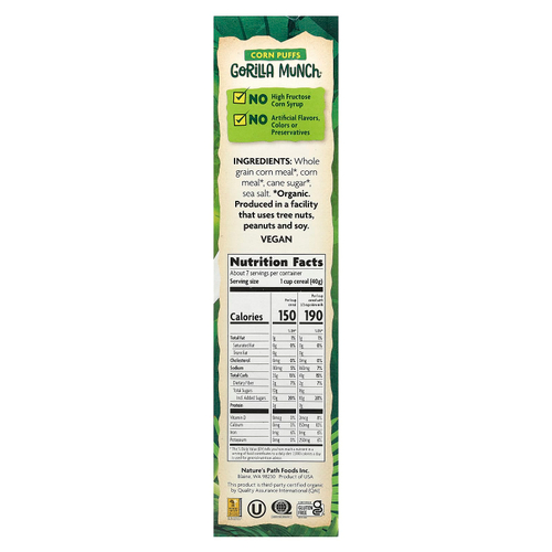 Nature's Path, EnviroKidz, органические хлопья из гориллы, кукурузные хлопья, 284 г (10 унций)