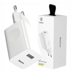 Сетевое зар. устр. Baseus Charging Quick 1USB 3A 24W CCALL-BX02 белое