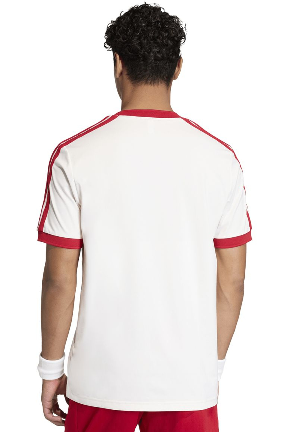 Мужская теннисная футболка Adidas Classics — chalk white/power red