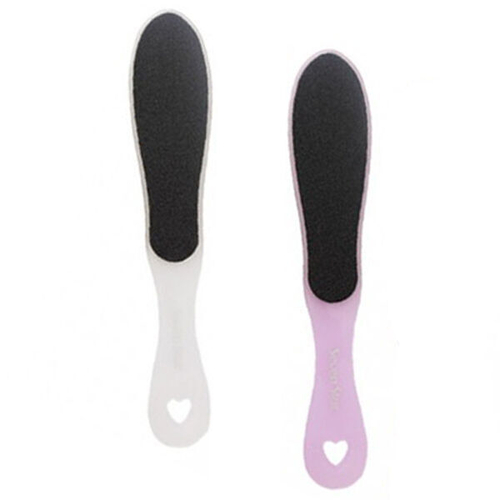 Двухсторонняя пилка для стоп с абразивным покрытием Seven Star Heart Shaped Foot Scrubber #Фиолетовый, 1шт