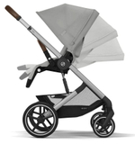Коляска Cybex Balios S Lux SLV complete Cloud G Almond Beige Plus Base G 4 в 1 Stone Grey с дождевиками