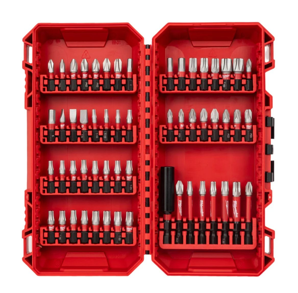 Биты SHOCKWAVE набор 56 предметов GEN III в пласт. кейсе Milwaukee 4932492006