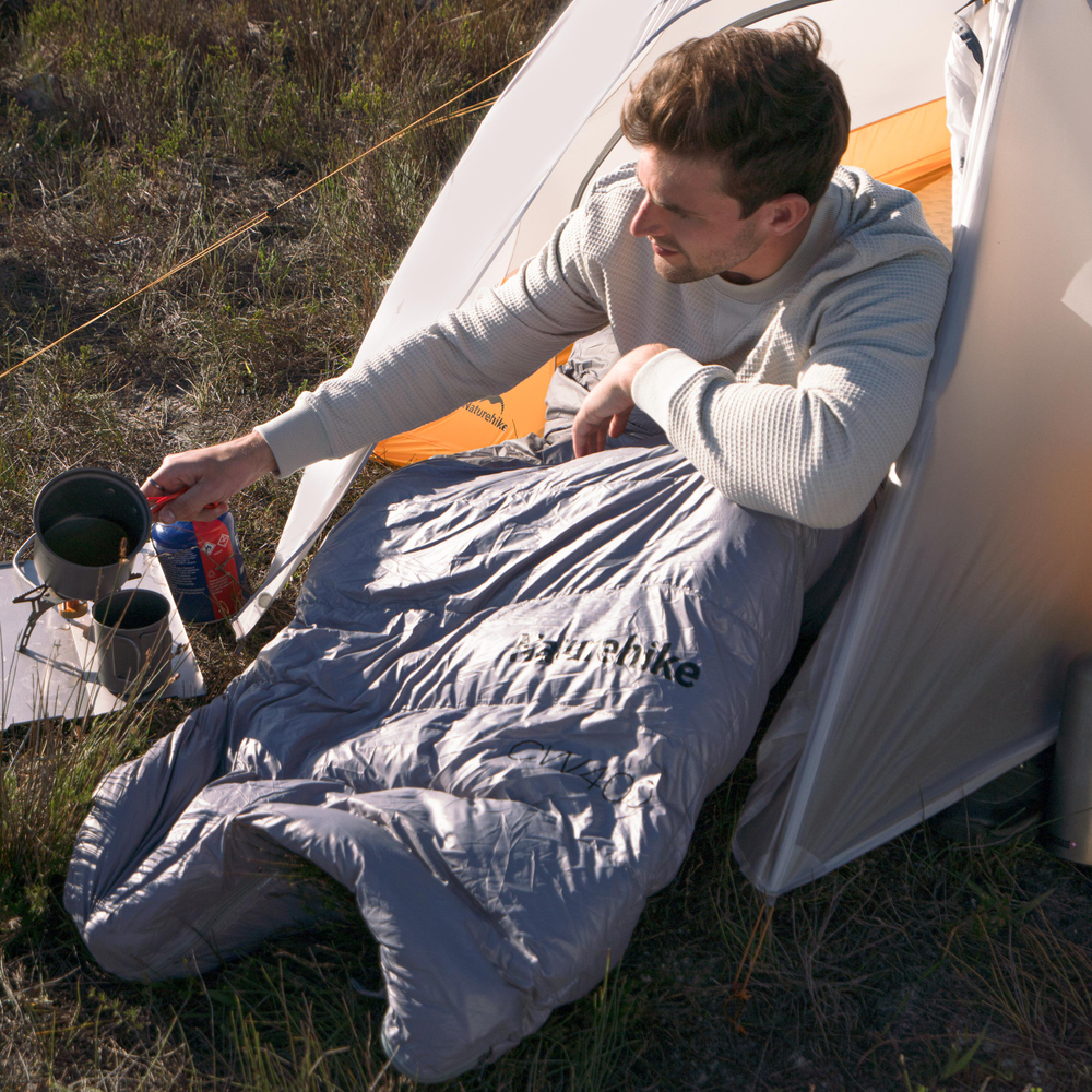 Спальный мешок Naturehike Cicada Wing CW700, капюшон, размер M, черный, молния справа (CNK2450WS048)
