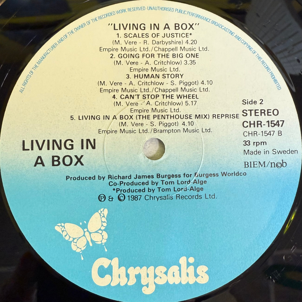 Living In A Box - Living In A Box (Скандинавия 1987г.)