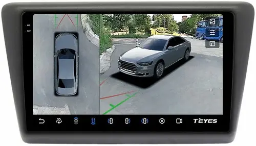 Магнитола для Skoda Rapid 1 2012-2020 (рамка тип 2) - Teyes CC3-2K-360 на Android 10, Быстрая, 2K QLED, CarPlay, 4G SIM-слот, 4 камеры в комплекте