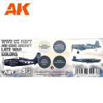 Набор красок AK interactive WWII US Navy & USMC Aircraft Late War Colors Set 3G, 4 краски