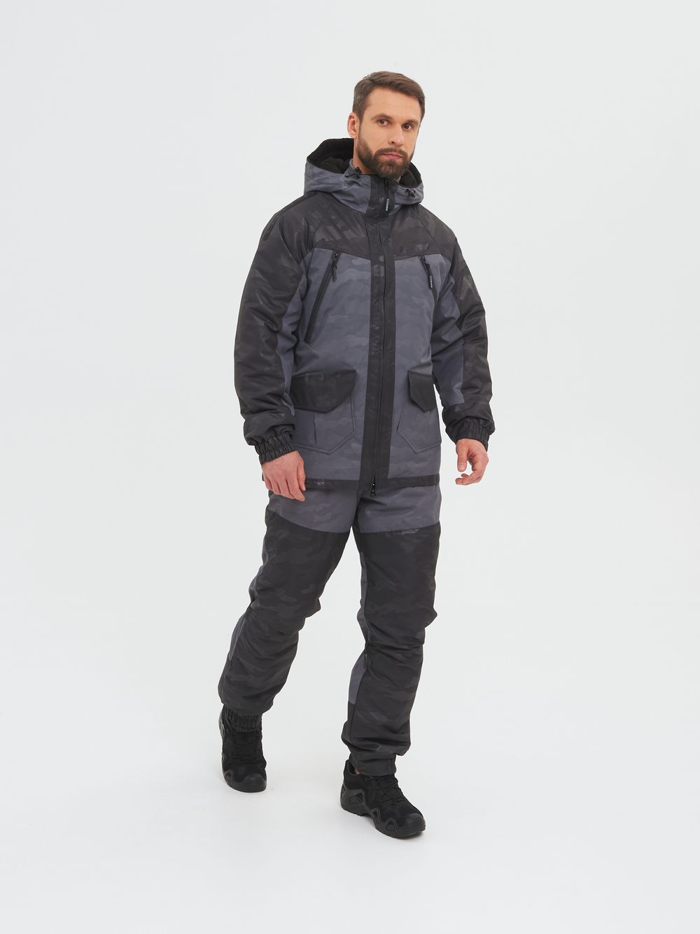 Костюм демисезонный Горка-Люкс ткань Breathable Camo цвет Серый