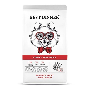 Best Dinner Adult Mini Ягненок с томатами для собак 1,5 кг