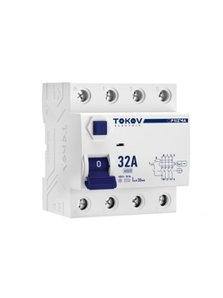 Выключатель дифференциального тока (УЗО) 4п (3P+N) 32А 30мА тип AC 6кА PRIZMA TOKOV ELECTRIC TKE-PZ60-RCDM-4-32-30-AC
