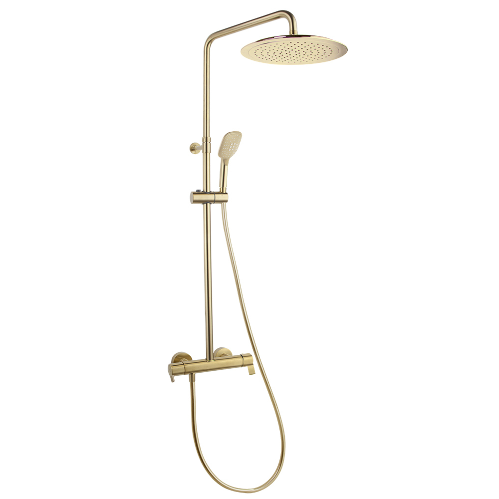 Душевая система без излива с регулировкой высоты BLAUTHERM 937415RP300OC золото