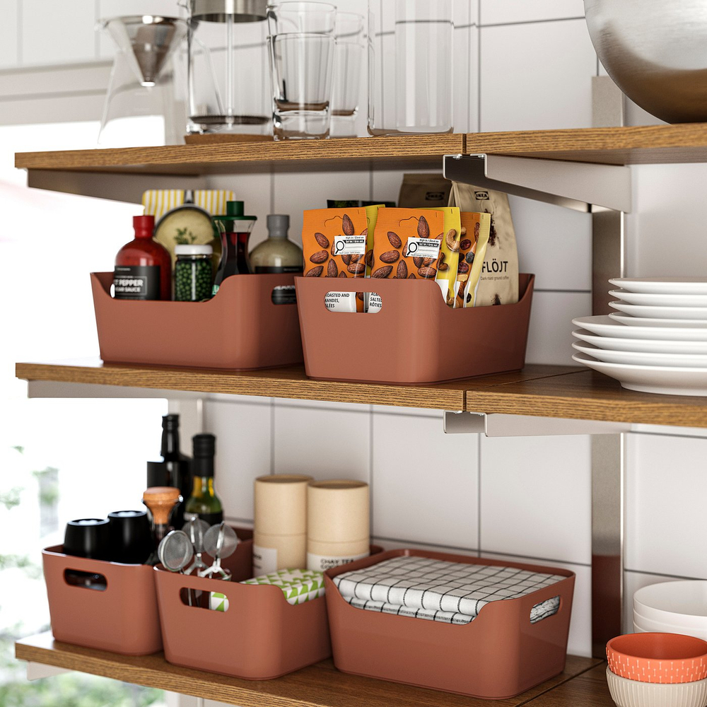 IKEA UPPDATERA  (ИКЕА УППДАТЕРА)  -  Контейнер - красно-коричневый 24x17 см