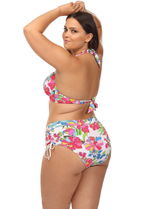 Купальник plus size с ярким цветочным принтом (Размер: 75D/38) (Цвет: разноцветный)