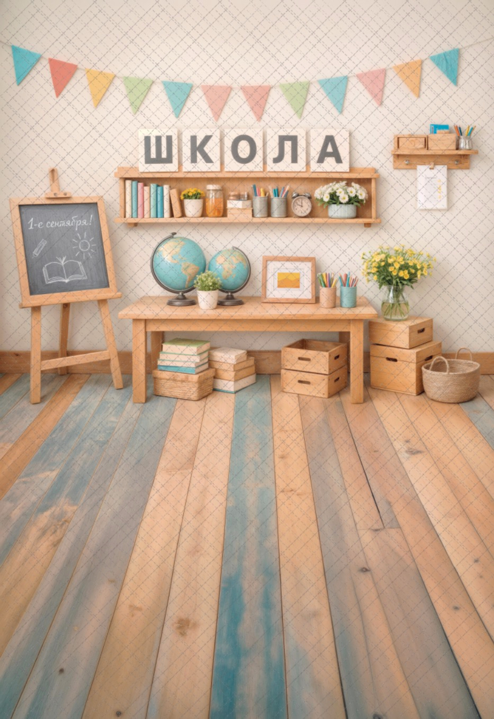 Детская игровая комната мл. классы №4 - фон неопреновый