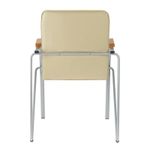 Стул Helmi HL-F03 "Самба", каркас металл алюм., экокожа, бежевый, бук BOX1