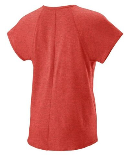 Женская футболка теннисная Wilson Training V-Neck Tee W - hot coral