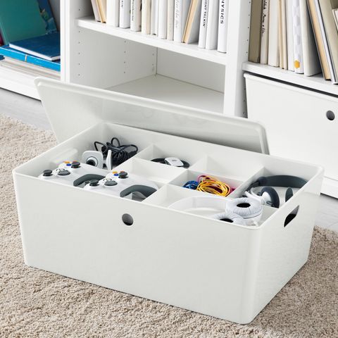 Органайзер IKEA KUGGIS (КУГГИС), Пластик, Белый, 53x36x6 см