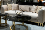 Диван Garda Decor Люцерн (Lucerne) трехместный велюр бежевый 230*86*75 см