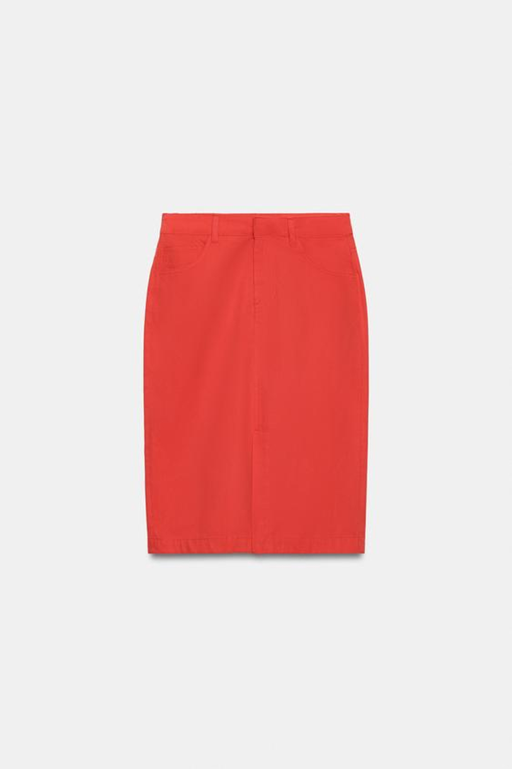 ZARA - FRUIT OF THE LOOM™ ЮБКА-МИДИ С РАЗРЕЗОМ, КРАСНЫЙ