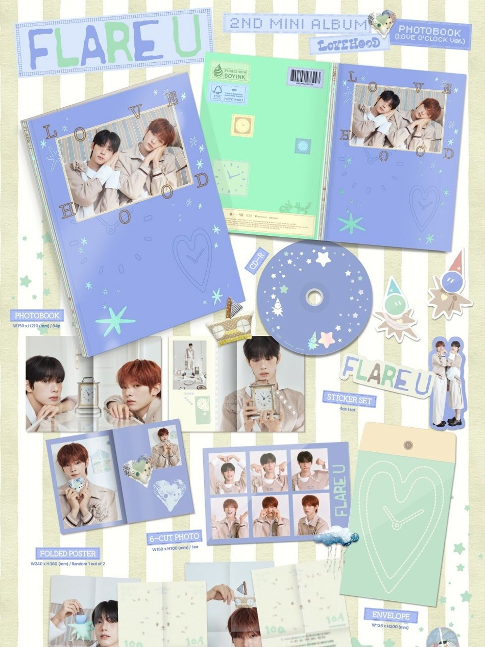 Альбом FLARE U - LOVEHOOD 2nd Mini Album PHOTOBOOK 2 Version SET