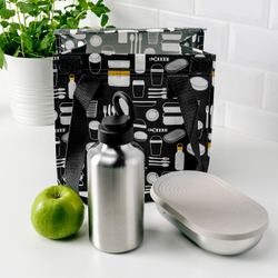 IKEA ENKELSPÅRIG  (ИКЕА ЕНКЕЛСПÅРИГ)  -  Бутылка для воды, нержавеющая сталь/черный, 0,7 л