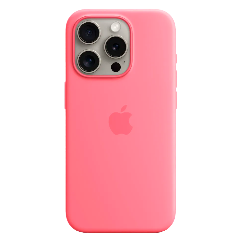 Силиконовый чехол с поддержкой MagSafe Apple Silicone Case для iPhone 15 Pro, Pink (Розовый)