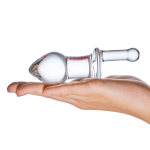Прозрачный стеклянный анальный плаг с ручкой Glass Juicer - 12,7 см. (Цвет: прозрачный)