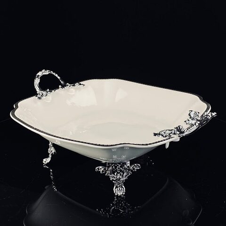 Lenardi 205-897 Глубокое блюдо 28см на ножках с ручками ATLANTIS в под.уп.(х6)Фарфор