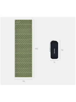 Коврик туристический Naturehike 185х65х2,5 см. IXPE, зеленый