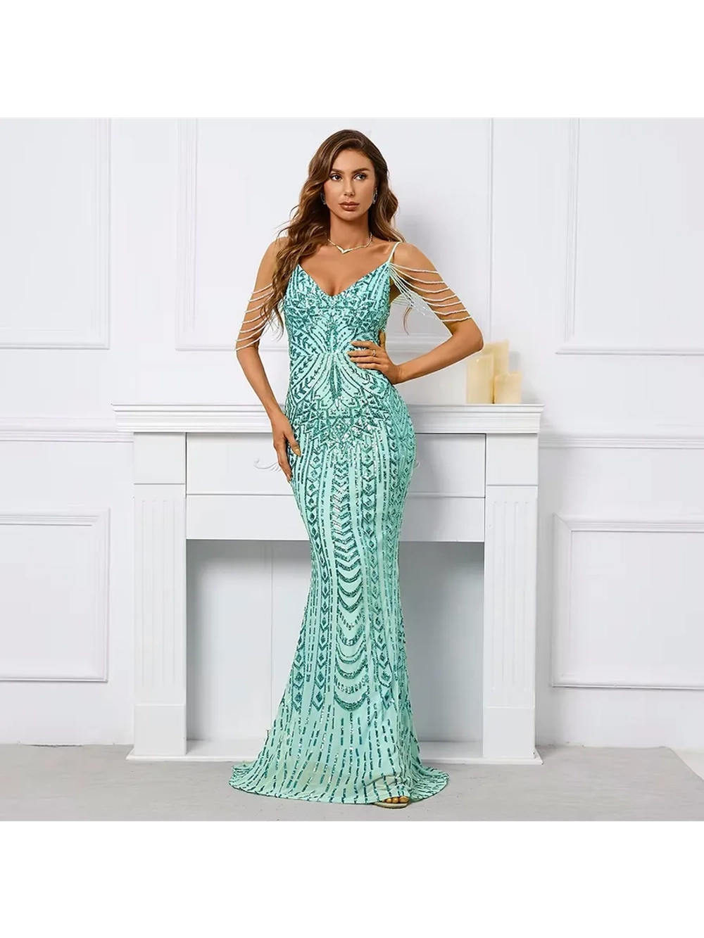 макси платье с бусинами и пайетками + plus size