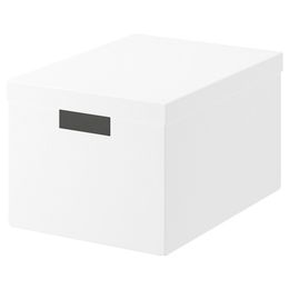 Ящик для хранения с крышкой IKEA TJENA (ТЬЕНА), Белый, 25x35x20 см