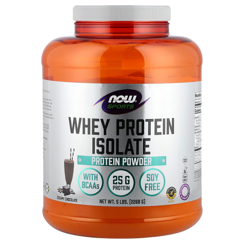 NOW Foods, Sports, изолят сывороточного протеина, со вкусом кремового шоколада, 2268 г (5 фунта)