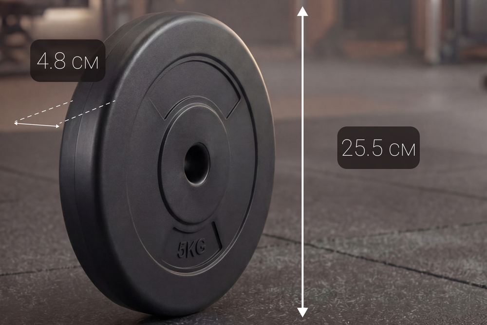 Диск 26 мм. пластиковый  5,0 кг VictoryFit VF-SPL26050