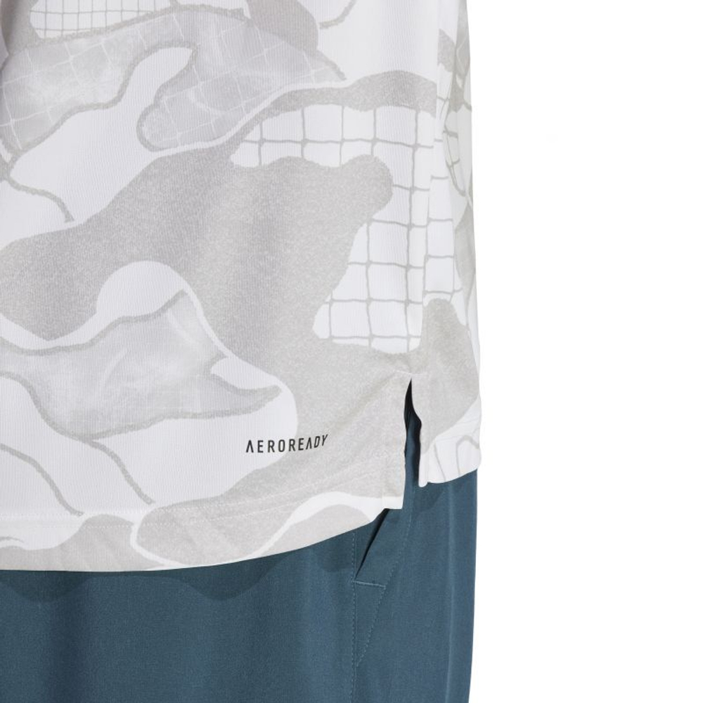 Футболка мужская теннисная Adidas Club Graphic T-Shirt - white/grey