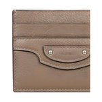 Balenciaga Grain Calfskin Card Holder, Crossbody Bag Unisex Brown