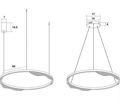 08263-80,36 Подвес Кастела латунь d80 h150 Led 40W (3000K) 2 типа крепления