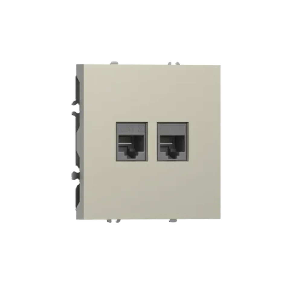 Розетка комбинированная RJ11 + RJ45 (cat.3/5e/ClassE-4/8), шампань DONEL S08