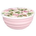 Миска "Латина" 3,2л с крышкой с декором "Розовый сад" (микс)