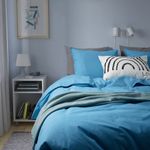 Комплект постельного белья IKEA ANGSLILJA (ЭНГСЛИЛЯ), Односпальный, Синий, 150x200, 50x80 см