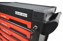 Инструментальная тележка GW-7ST Black (Great Wolf) 7 ящиков, увеличенные колеса с тормозом, ЦЗ, усиленная