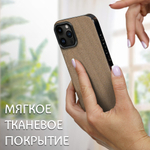 Дизайнерский чехол для IPHONE 14 PRO с мягкой тканевой поверхностью
