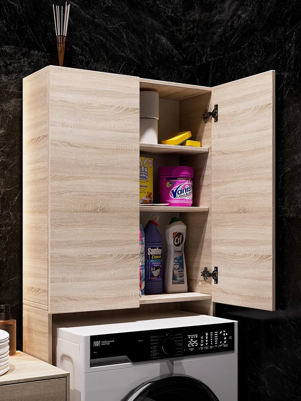 Шкаф пенал над стиральной машиной SIMPLE HOME 67*170*24