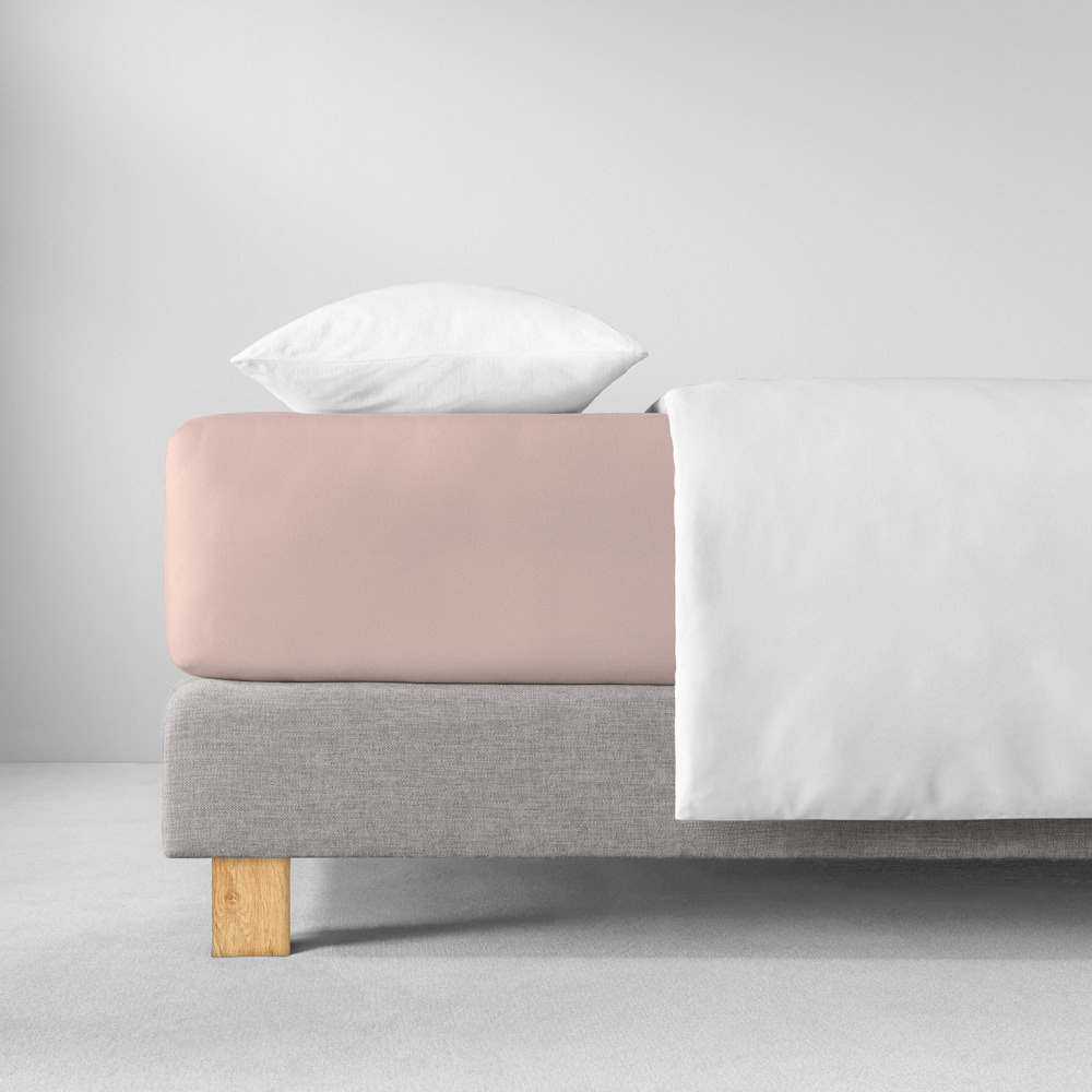 Простыня на резинке 200x200 Estella 400 rosa светло-розовая