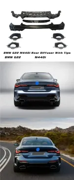 Комплект заднего диффузора с насадками для BMW 4 серии G22 M440i 2020+ с М-пакетом БМВ