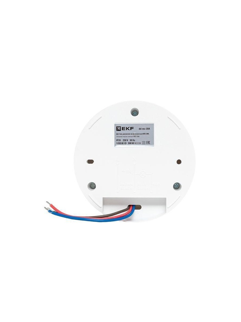 Датчик движения MS-28A (ДД) потолоч. 1200Вт 360град. до 6м IP20 EKF dd-ms-28A