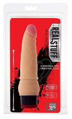 Вибратор-реалистик со встроенным пультом REALSTUFF 6INCH VIBRATOR - 15,5 см. (Цвет: телесный)