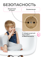 Розетка внутренняя одинарная с заземлением Оптима золотая