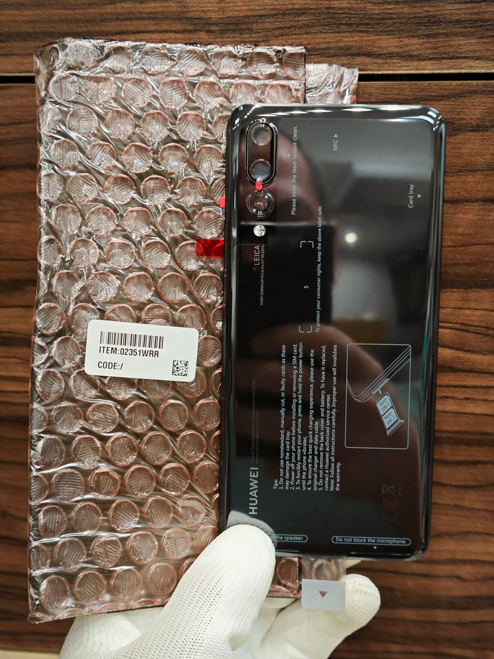 Задняя крышка ORIGINAL для Huawei P20 Pro CLT-L29 - ( заднее стекло ) цвет: Чёрный / Black