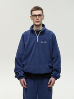 Drawstring Half-Zipped Sweatshirt Navy Smoke